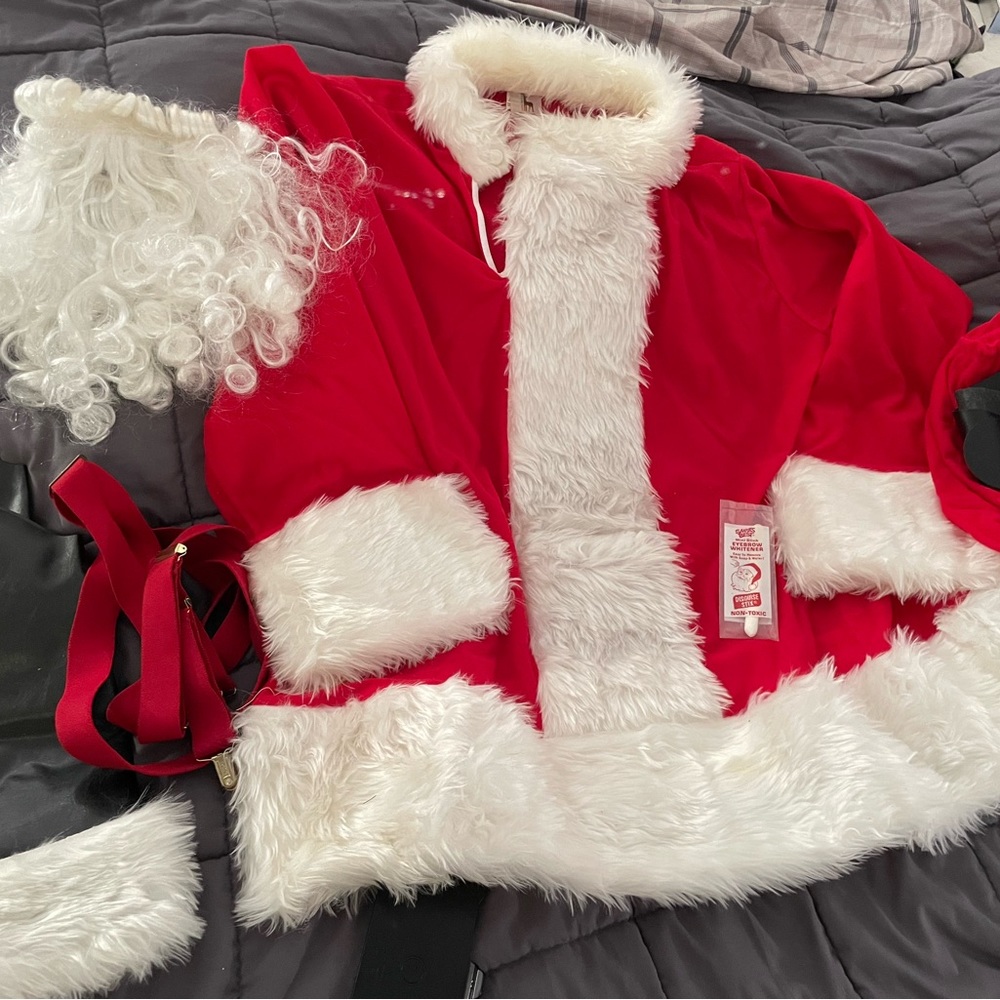 SANTA'S BEST Plush Santa Suit-ADULT SZ-EUC